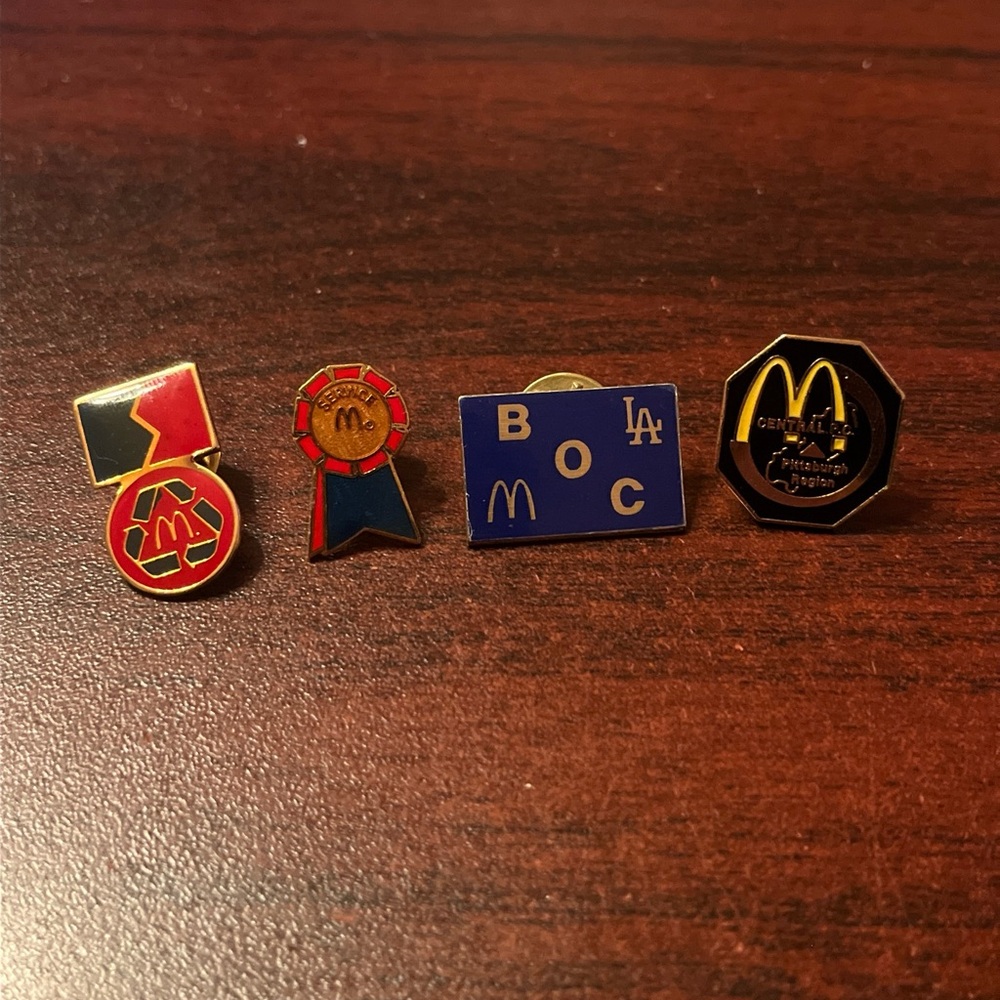Lot Of 4 McDonald’s Employee Lapel‎ Hat Pins
